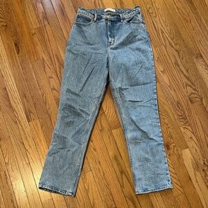 Abercrombie & Fitch Classic Blue Straight Leg Jeans CURVE LOVE